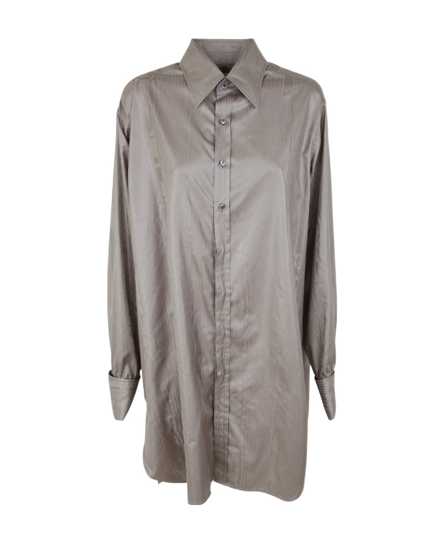 Shop Maison Margiela Oversized Long-sleeve Shirt In Gray