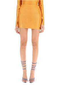 Diesel Metallic Mini Skirt In Orange