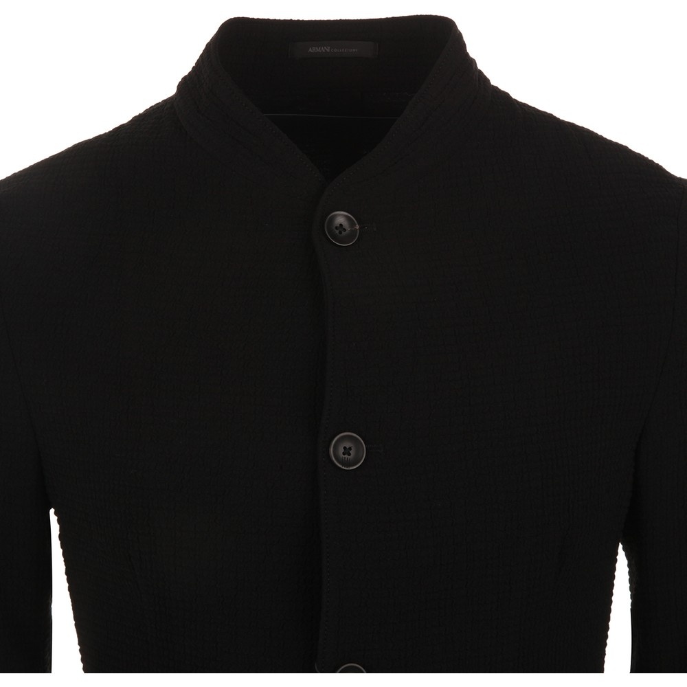 Armani Collezioni Button Casual Jacket In Black