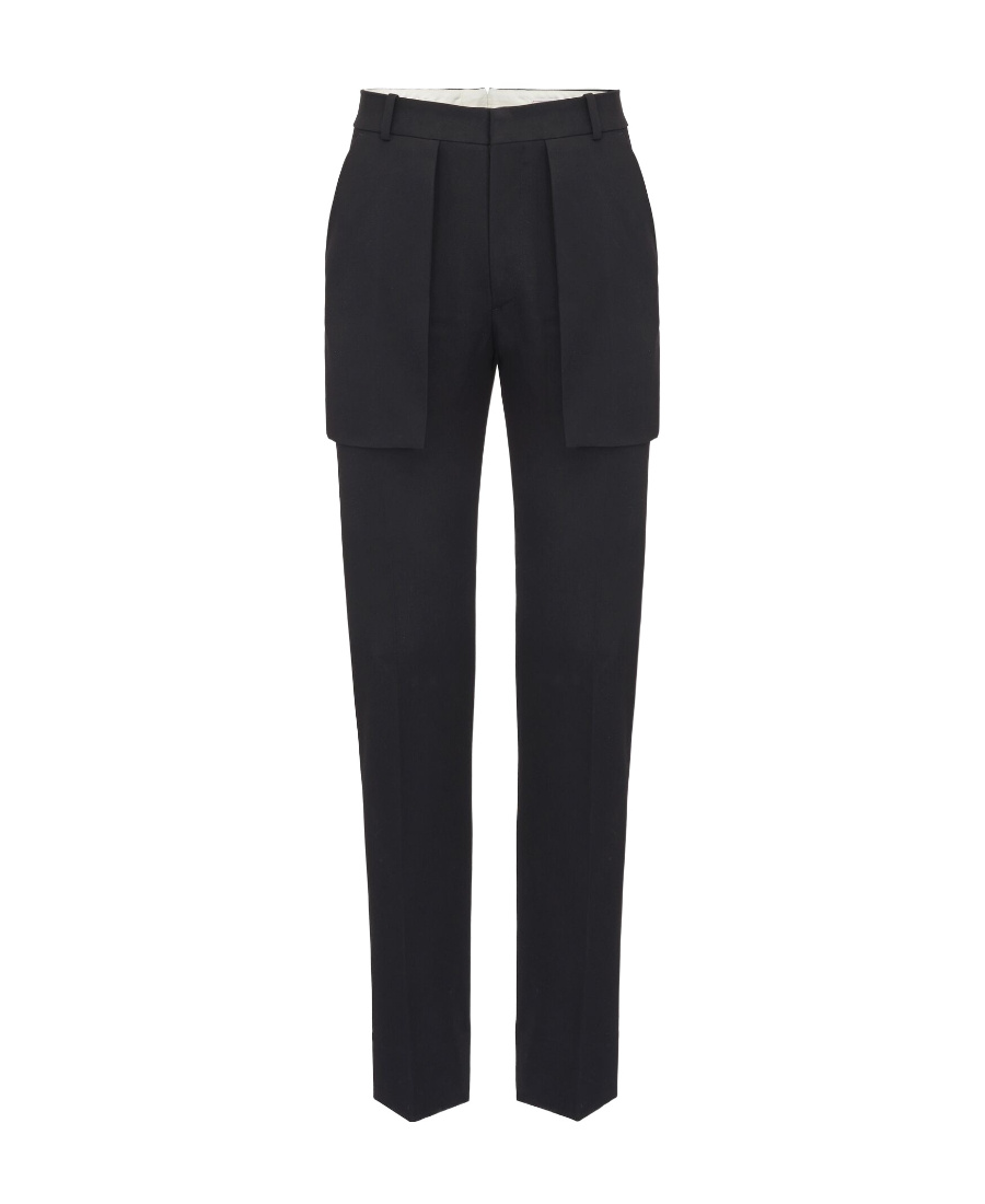 Alexander Mcqueen Pleated Cotton Trousers With Belt Loops In Black