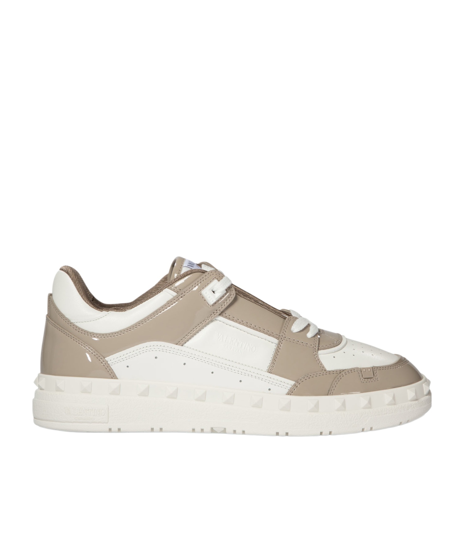 Valentino Freedots Leather Sneakers In White