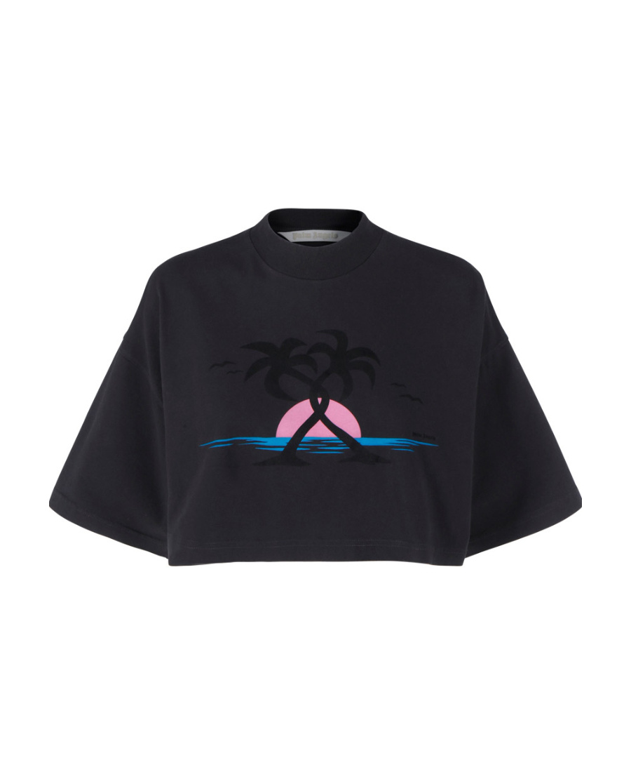 Palm Angels Logo-print Cropped T-shirt