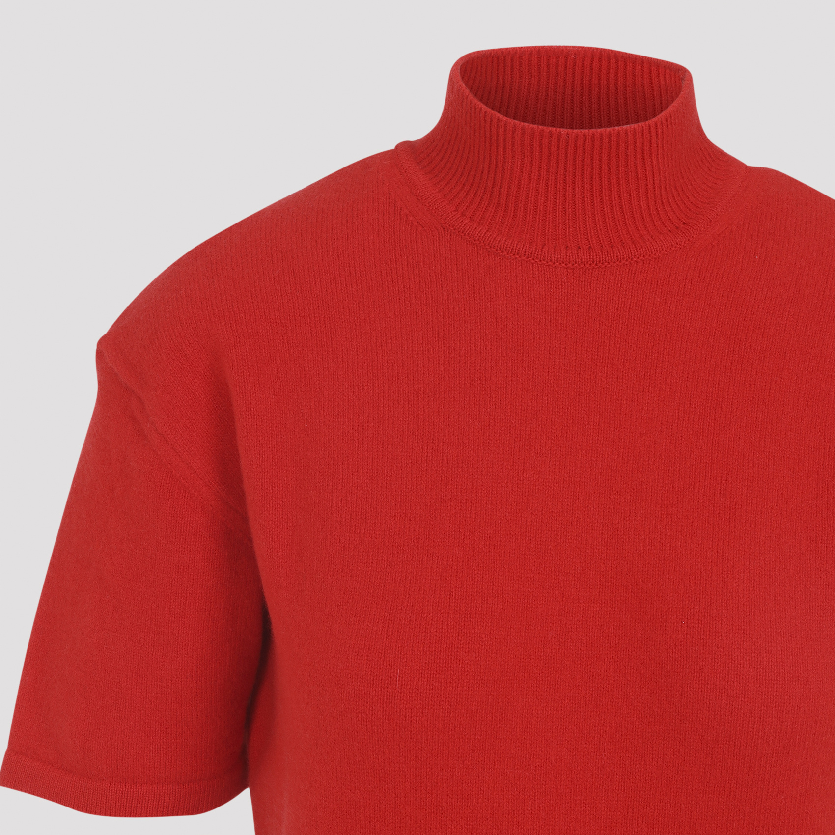 Jacquemus Womens Red La Robe Maille High-neck Wool Mini Dress In Red