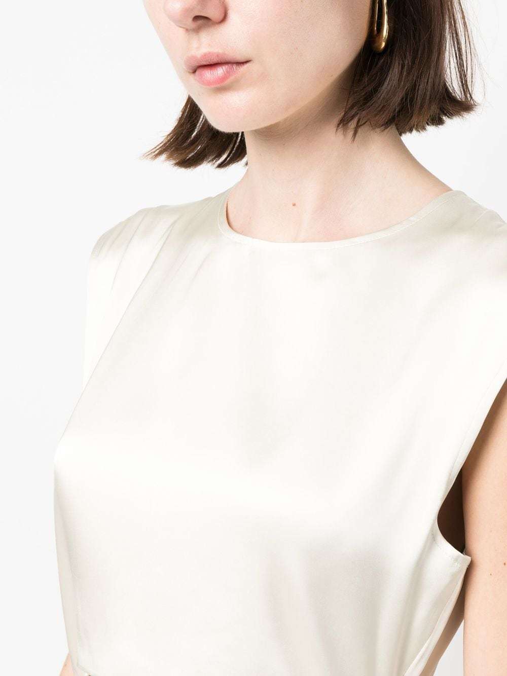 Shop Loulou Studio Round Neck Dress In White