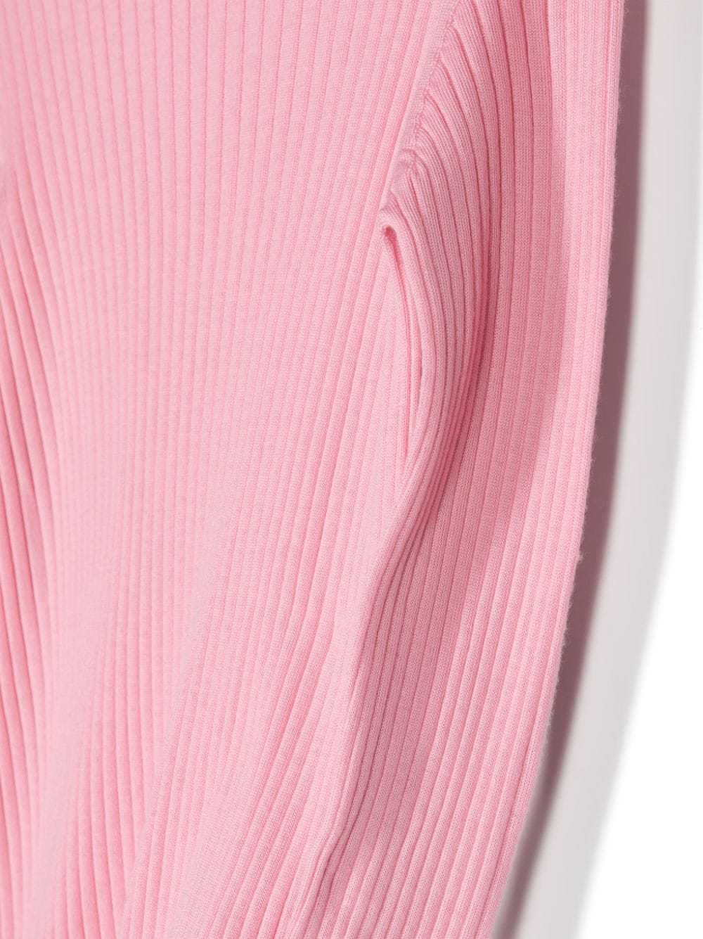 Versace Ribbed-knit Side-button Jumper In Pink
