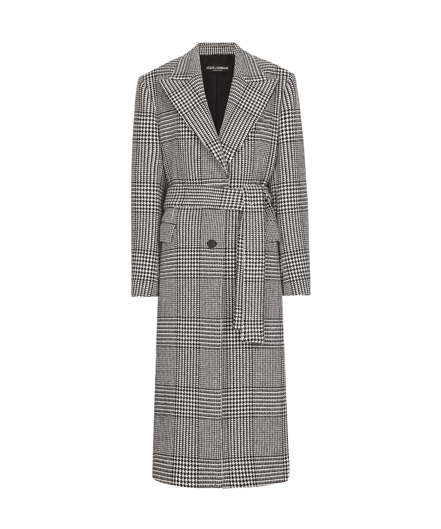 Dolce & Gabbana Check-pattern Coat In Black