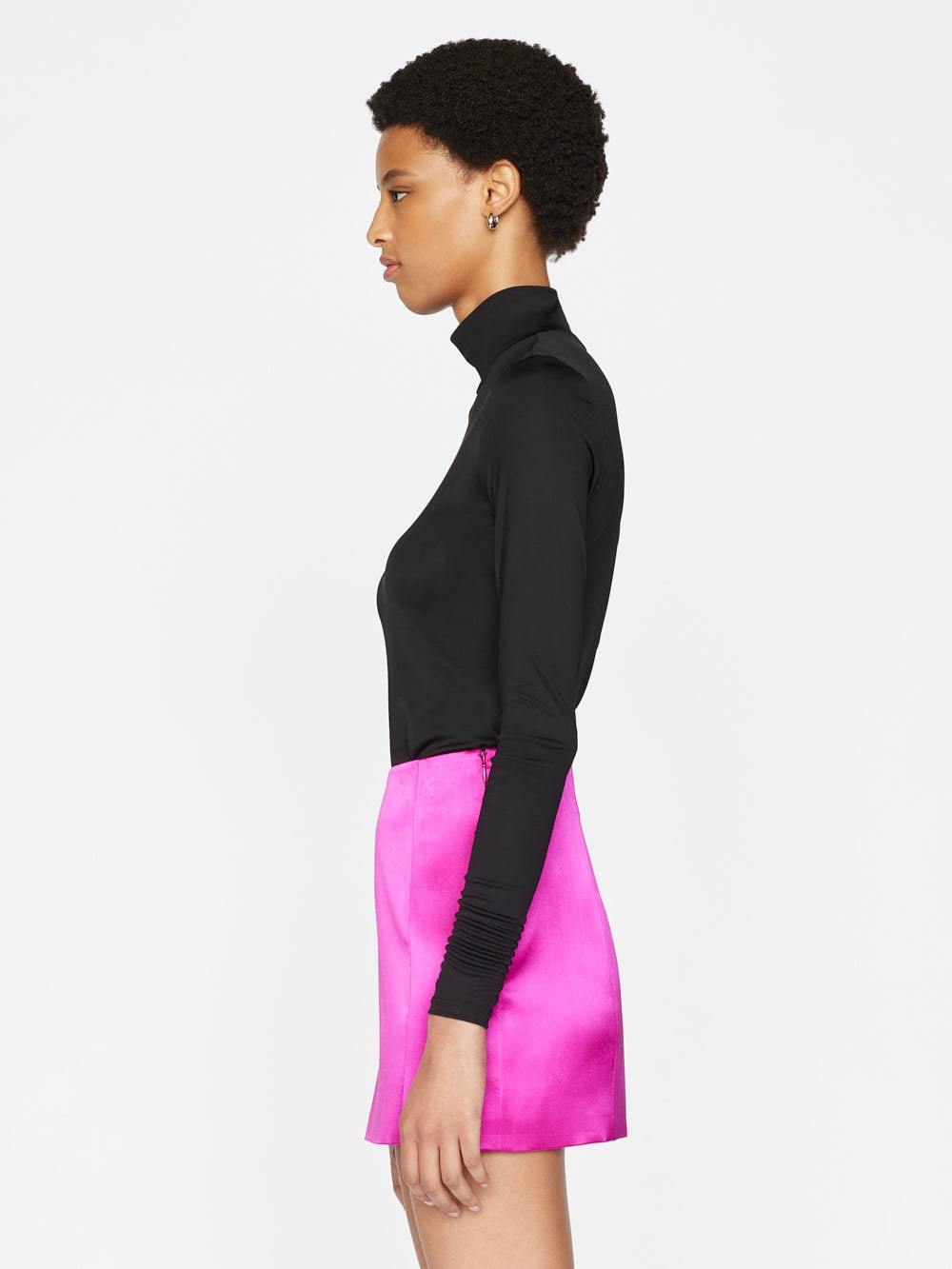 Frame High-neck Long-sleeved Sweater In Black