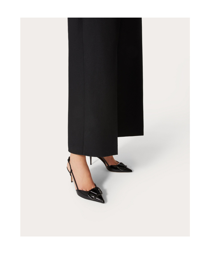 Valentino Vlogo Pointed Toe Slingback Pump In Black