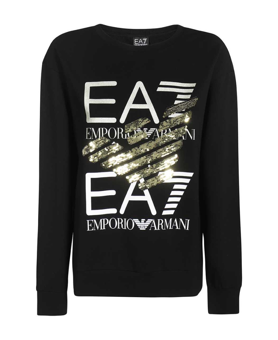EA7 ROUND-NECKED LOGO SWEATER