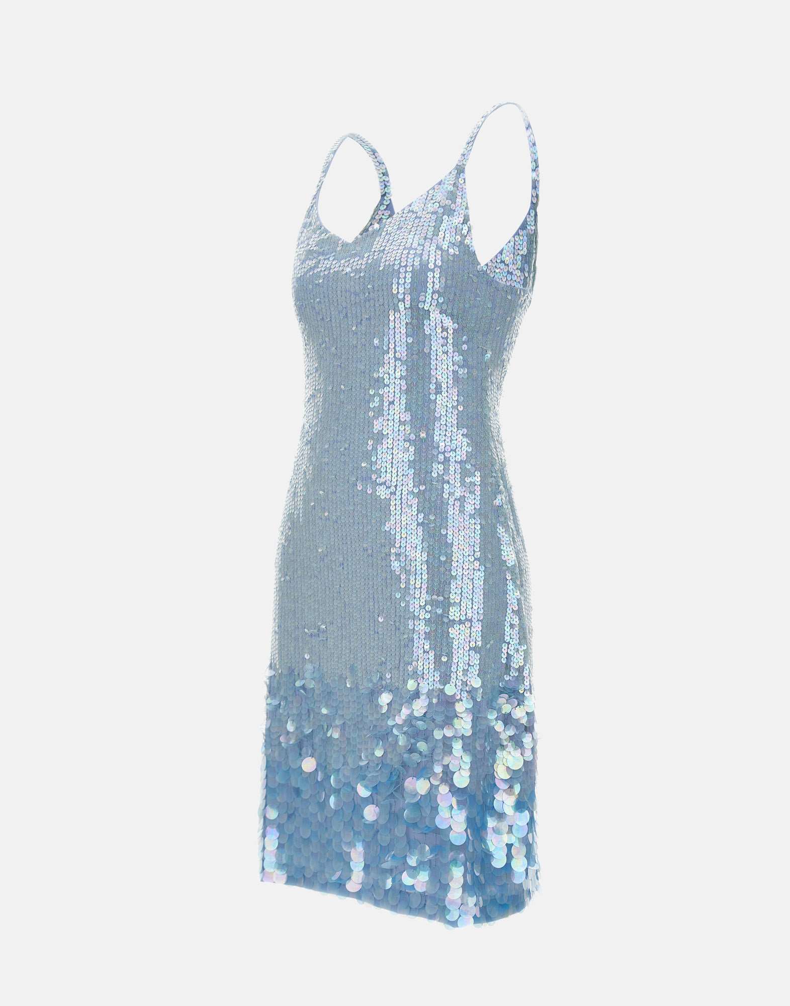 P.a.r.o.s.h Iridescent Sequin-embellished Mini Dress In Blue