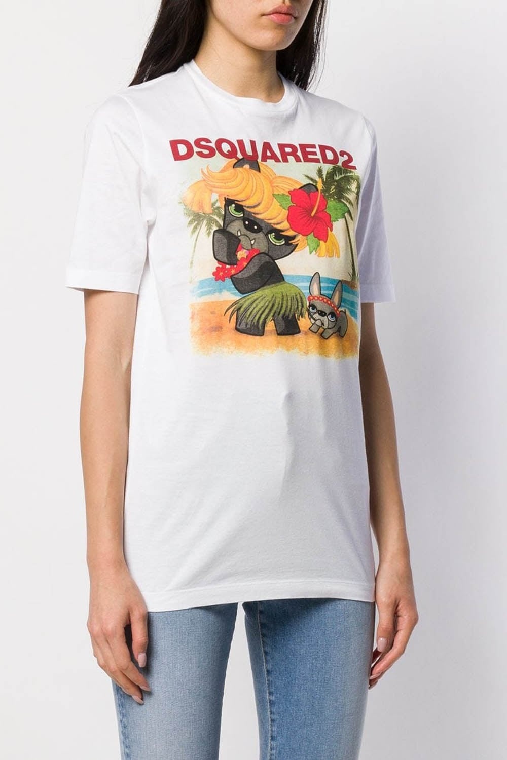 Dsquared2 Holiday Pug T-shirt In White