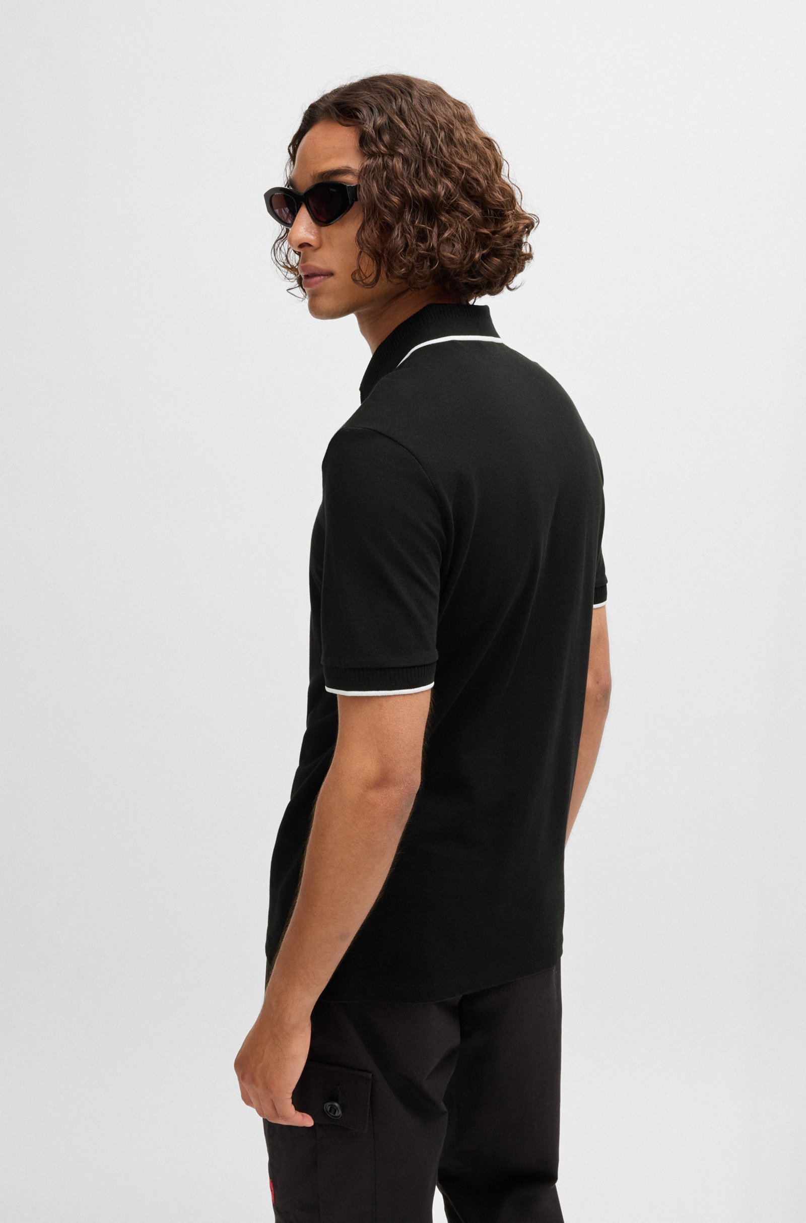 Hugo Boss Hugo Polo Shirt With Logo Patch In Black