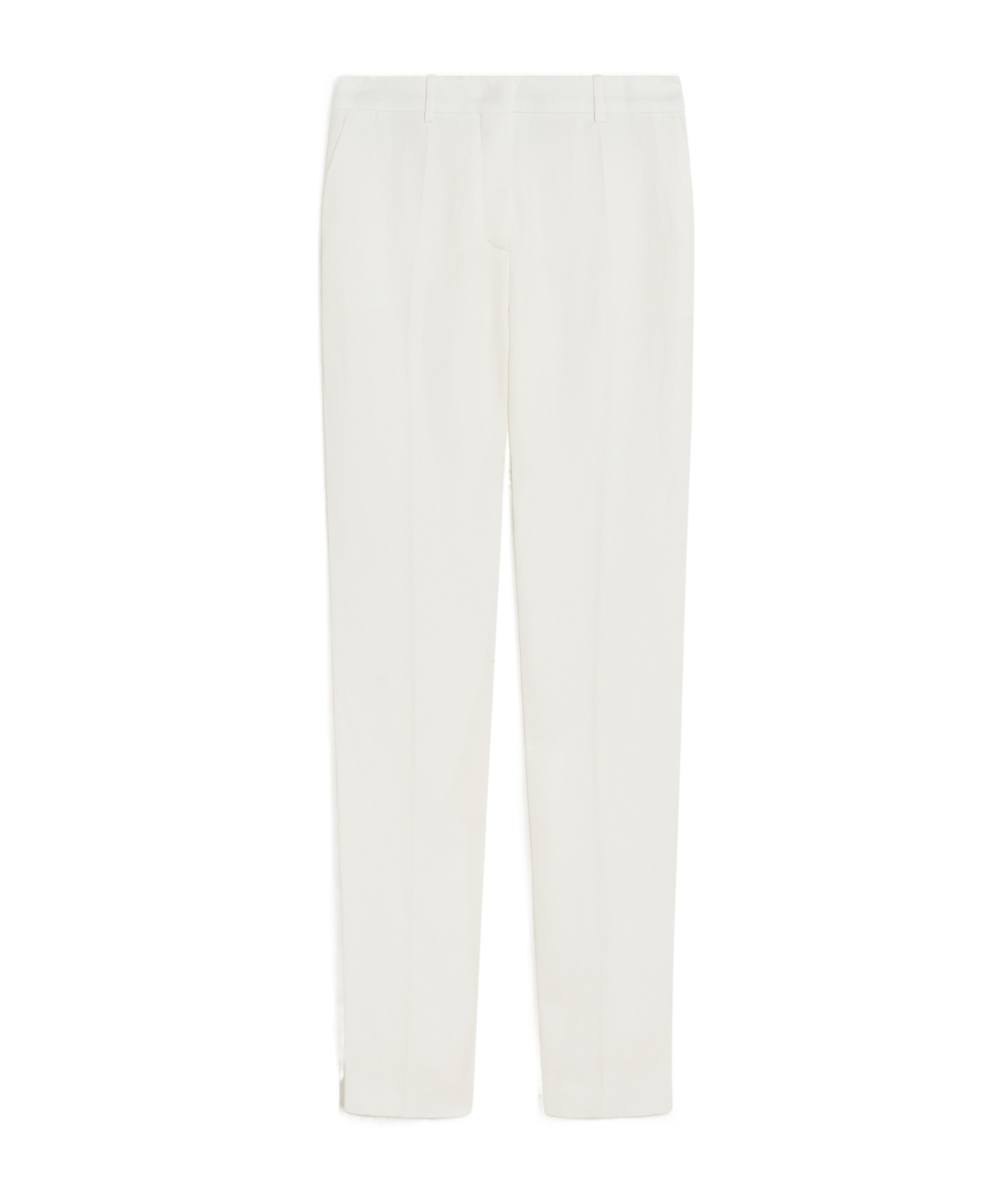 SPORTMAX FLARED VISCOSE AND LINEN TWILL TROUSERS