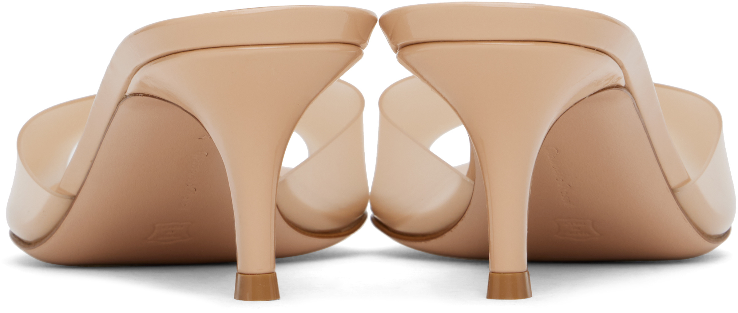 Gianvito Rossi Womens Beige Elle 55 Leather And Pvc Heeled Mules In Neutral