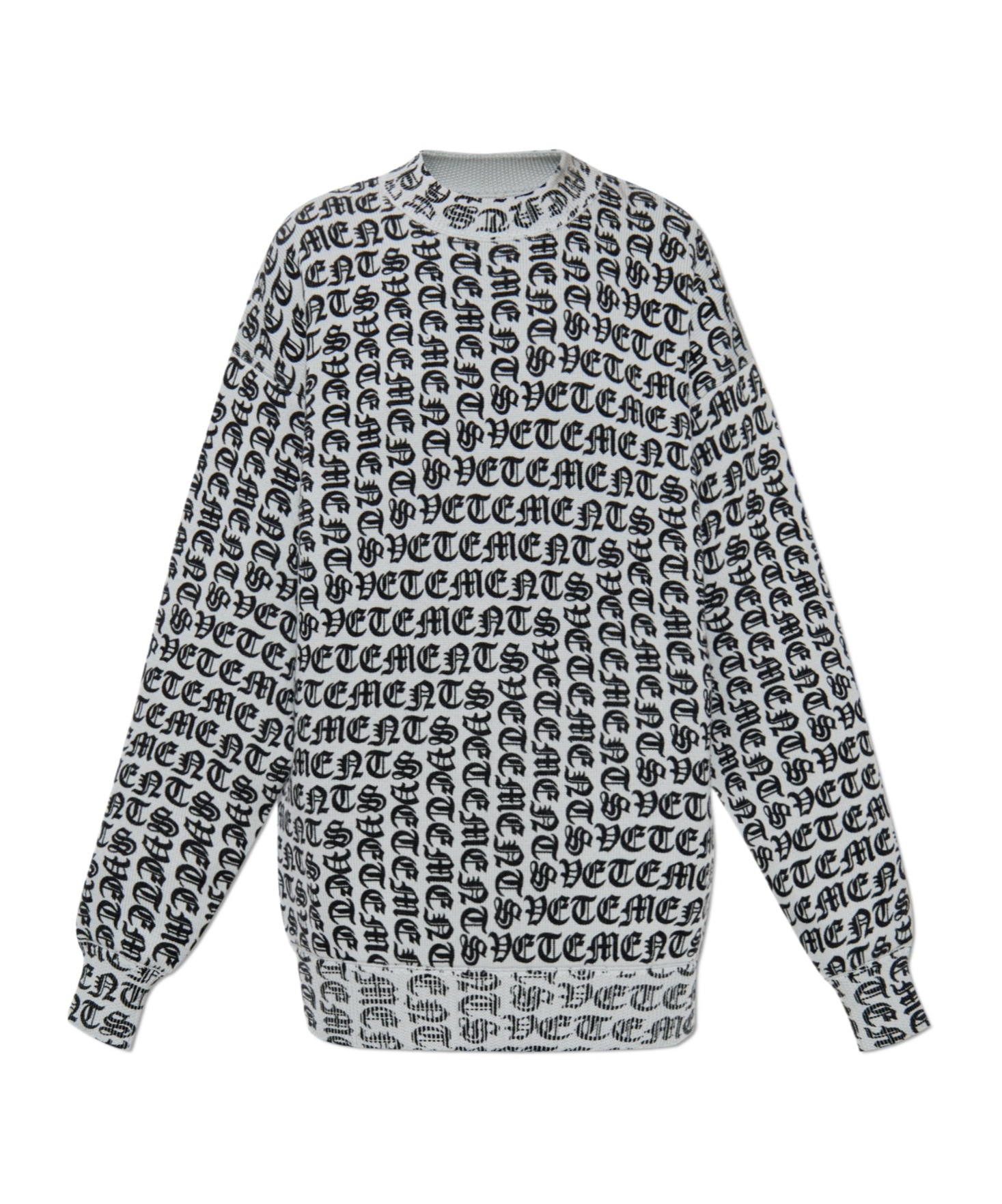 Vetements Logo-intarsia Sweater In Gray