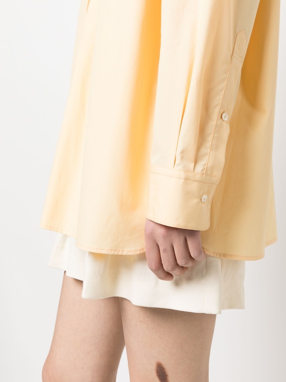 Shop Loulou Studio Buttoned Long-sleeved Shirt In Nude