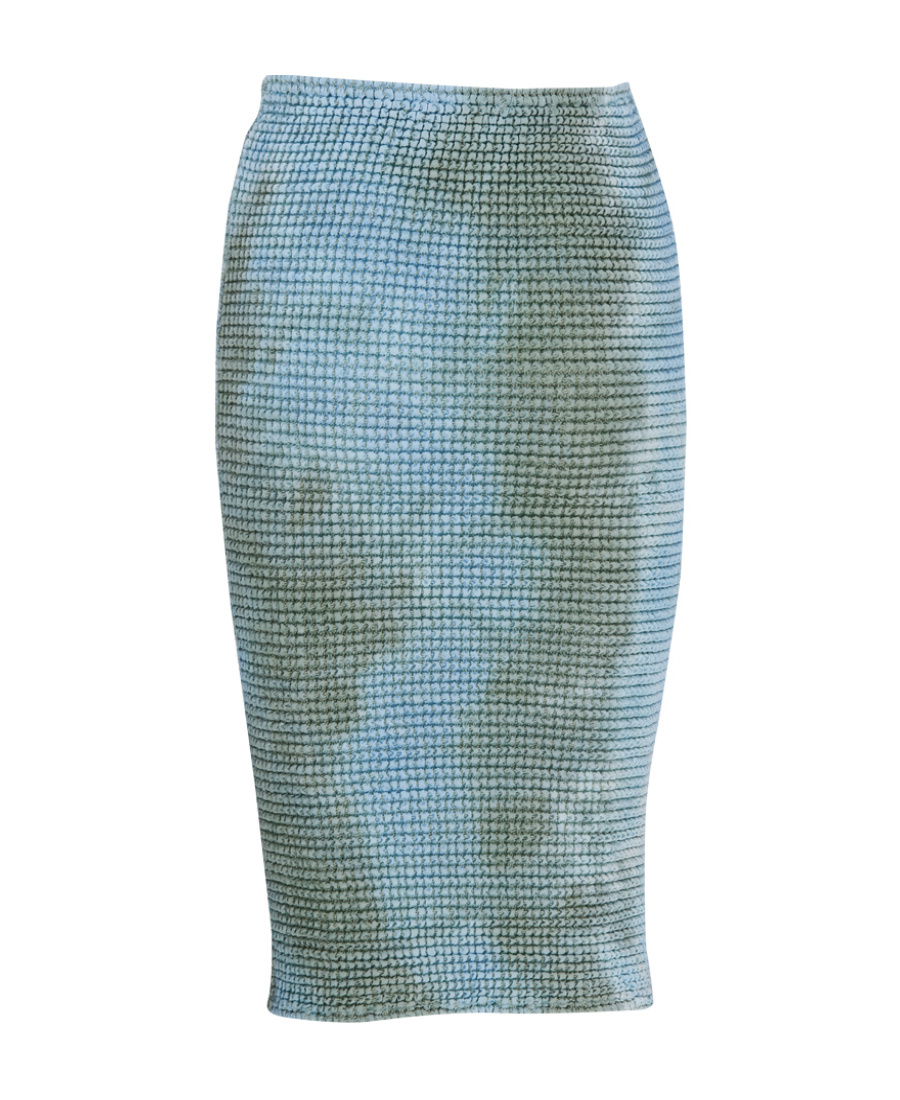 OFF-WHITE TIE-DYE SMOCKED SKIRT