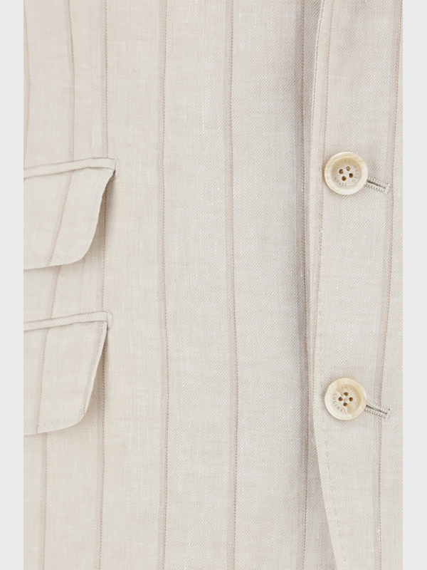 Brunello Cucinelli Lapel Long-sleeved Suit Coat In White