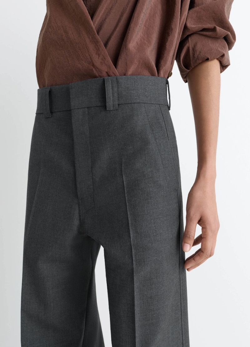 Lemaire Front-creased Tailored Trousers In Gray