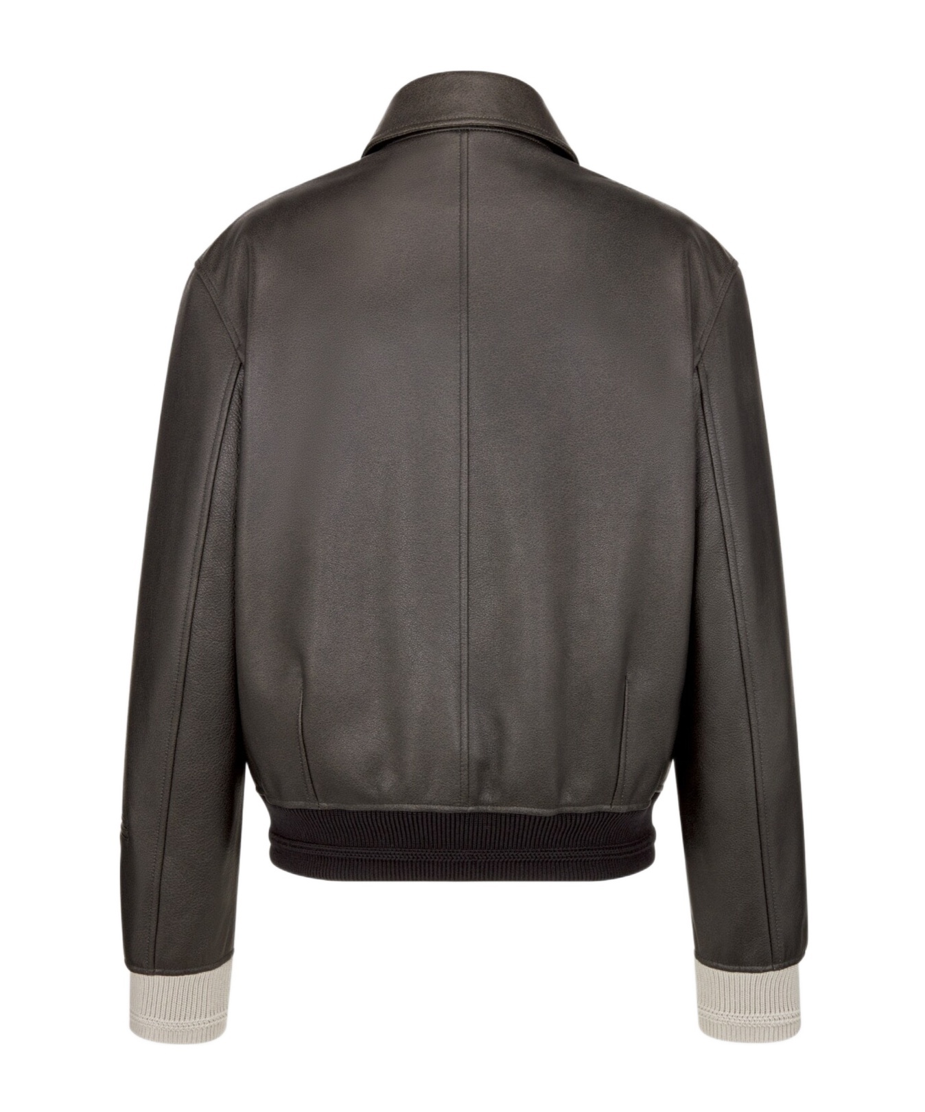 Dior Zippered Long-sleeved Leather Jacket In Black