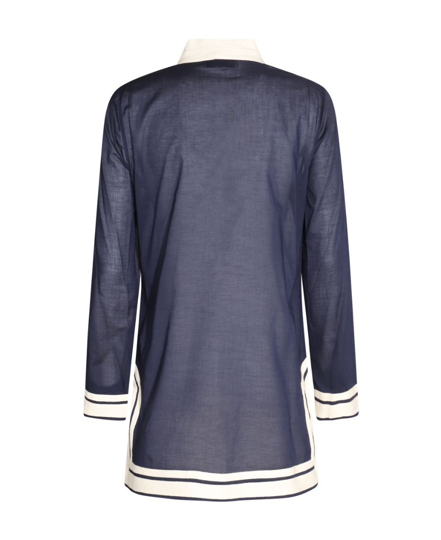 Shop Tory Burch Colour-block Cotton Tunic In Black