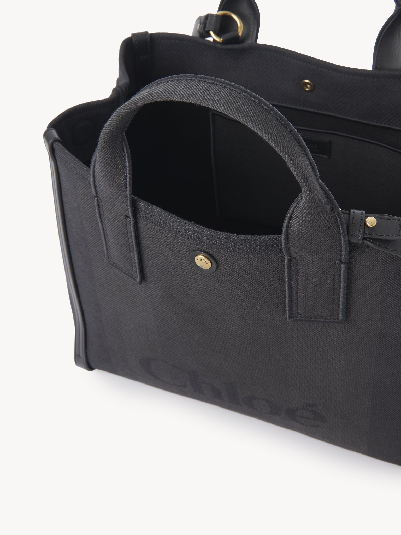Chloé Carry Tote Bag In Canvas In Black