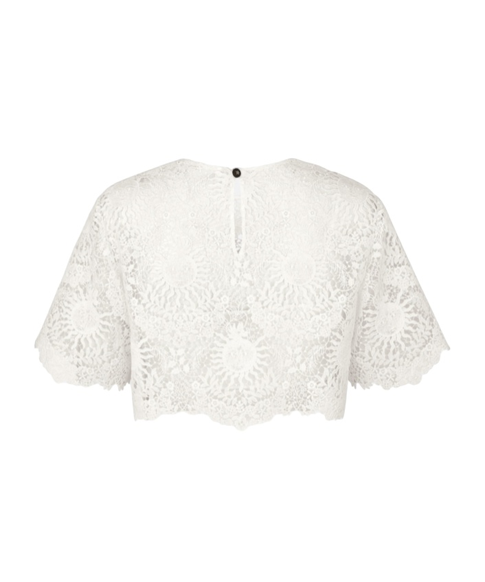 Dior Iviera Short Version Short-sleeved Top In White