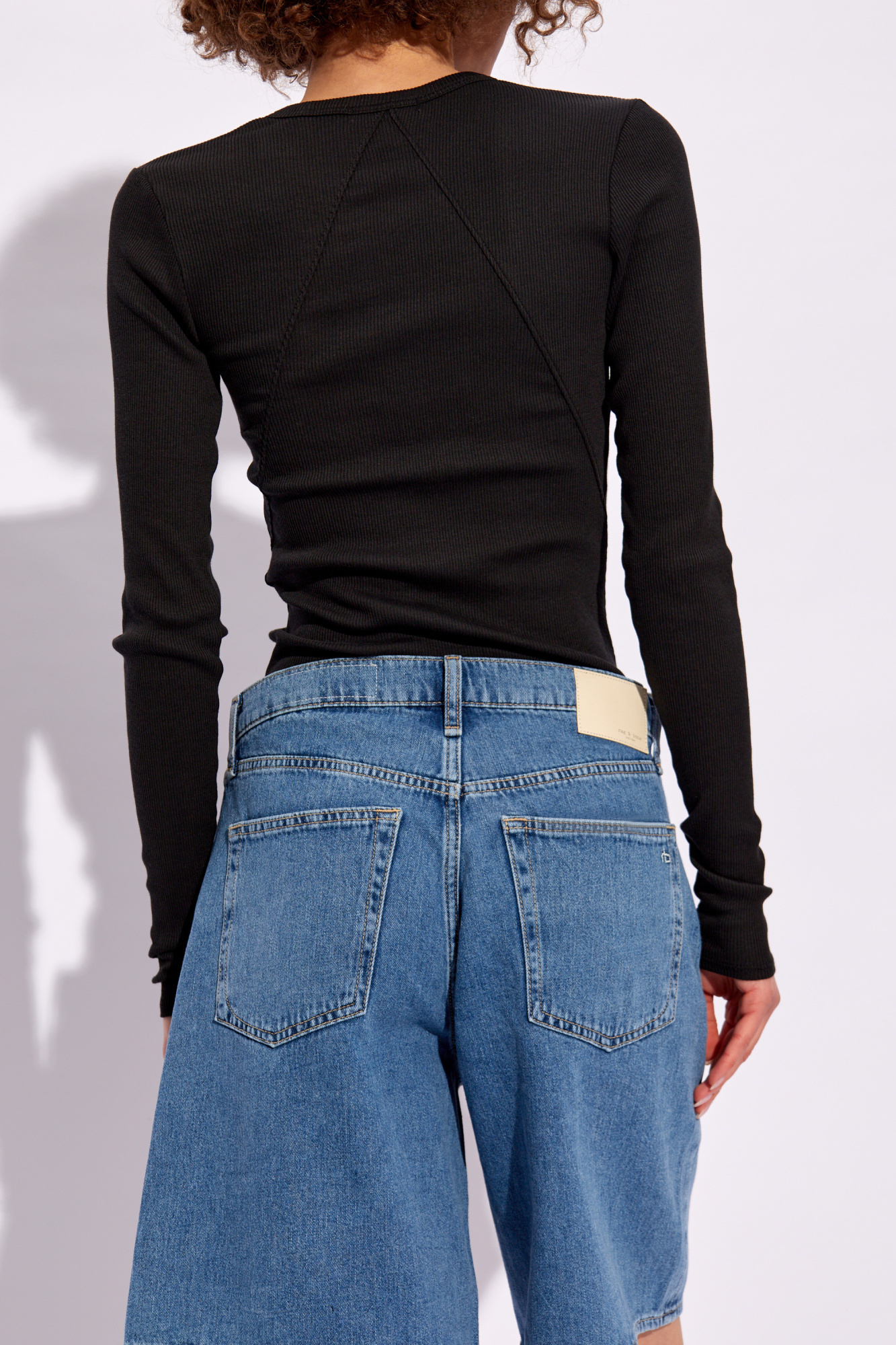 Rag & Bone Long-sleeved T-shirt In Black