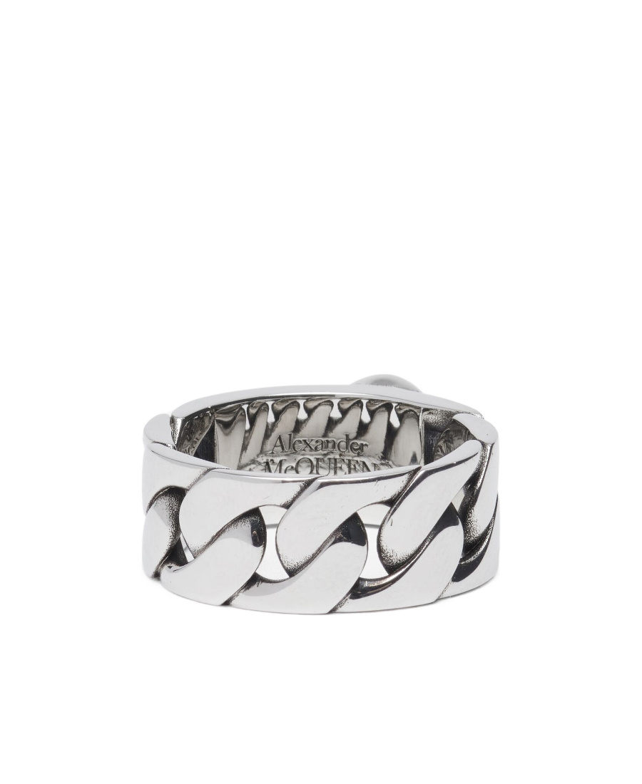 Alexander Mcqueen Skull & Pearl Ring In White
