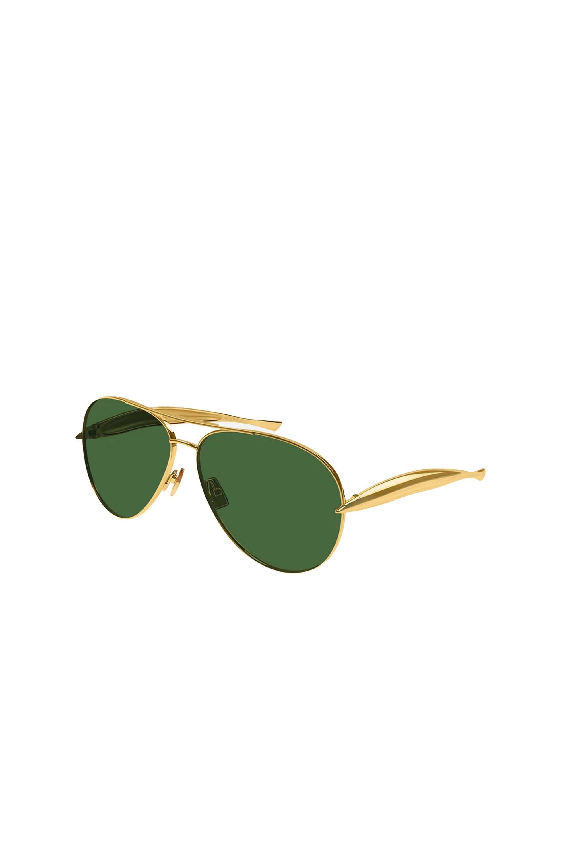 Bottega Veneta Geometric Frame Sunglasses In Gold