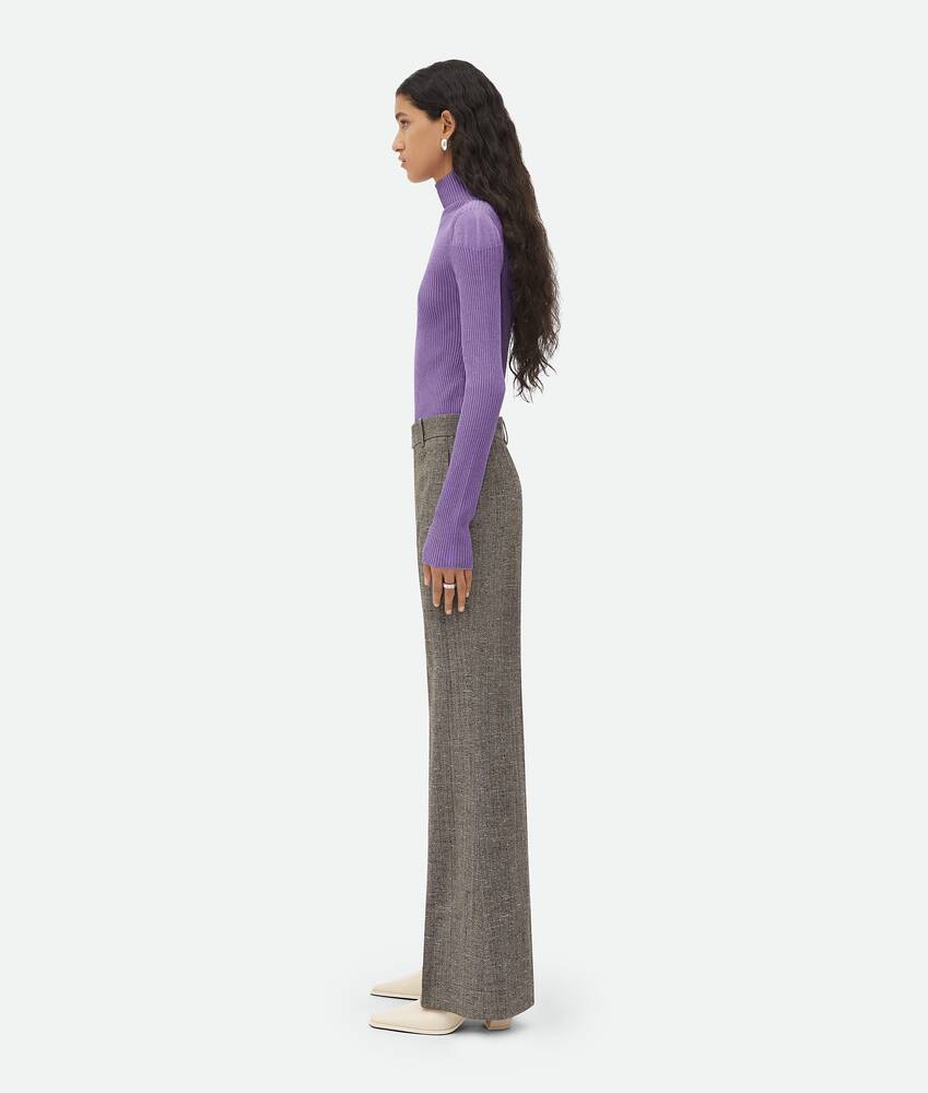 Bottega Veneta Mélange Tailored Flared Trousers In Green