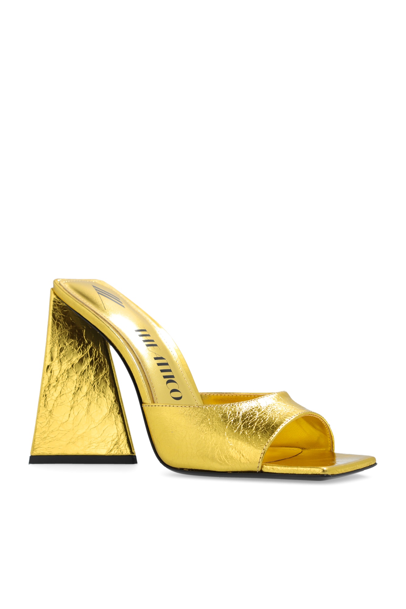 Attico 115mm Devon Metallic Faux Leather Mules In Multicolor