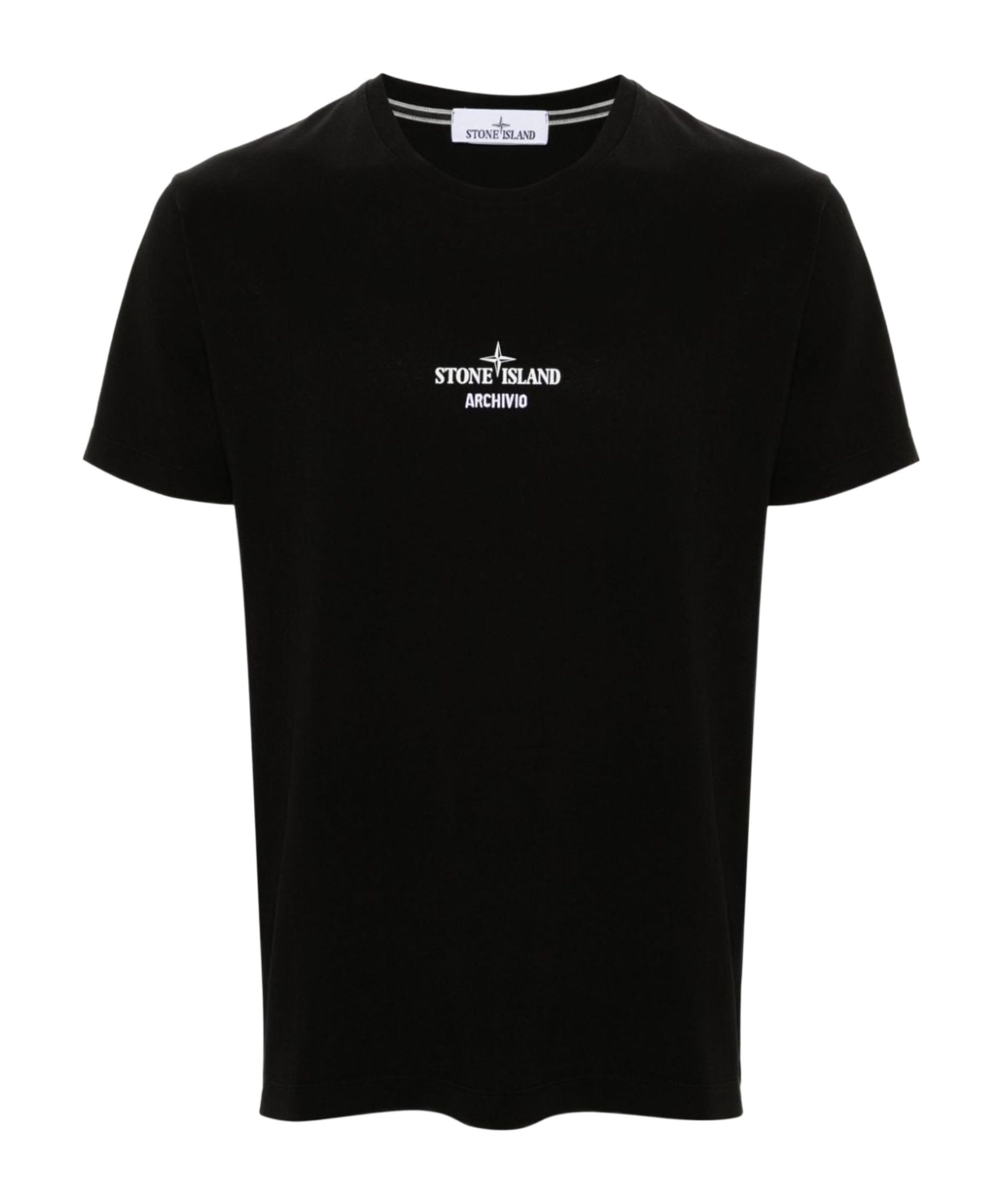 Stone Island Regular Fit Graphic T-shirt With Archivio Print In Black