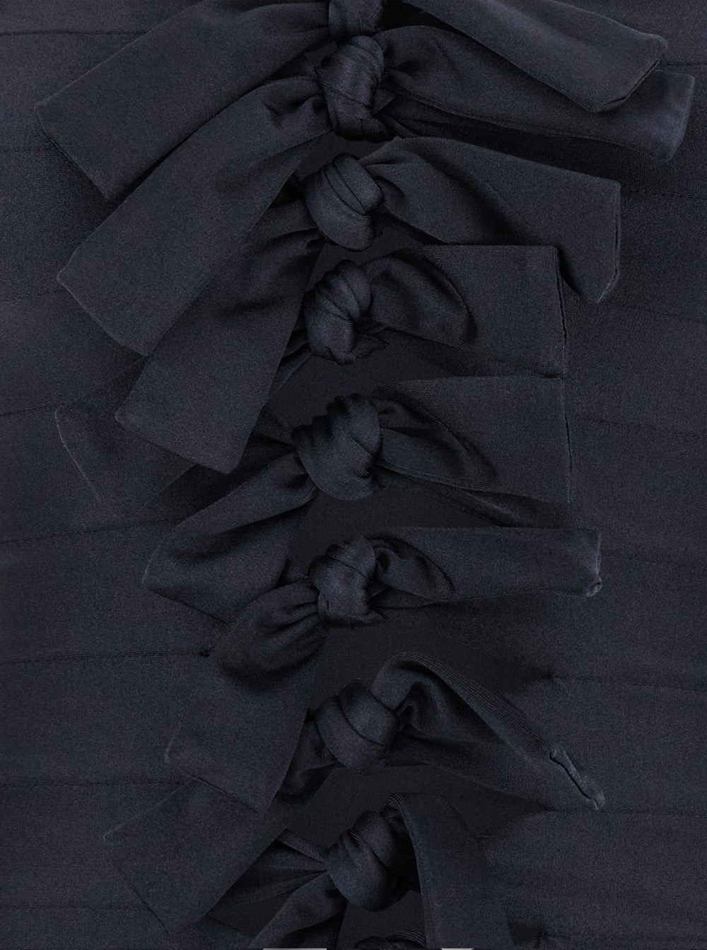 Coperni Gala' Black Top With Adjustable Knots In Stretch Fabric In Black