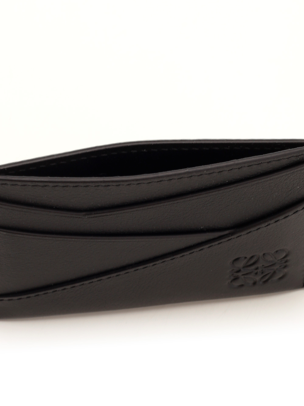 Loewe Logo-debossed Leather Cardholder In Black