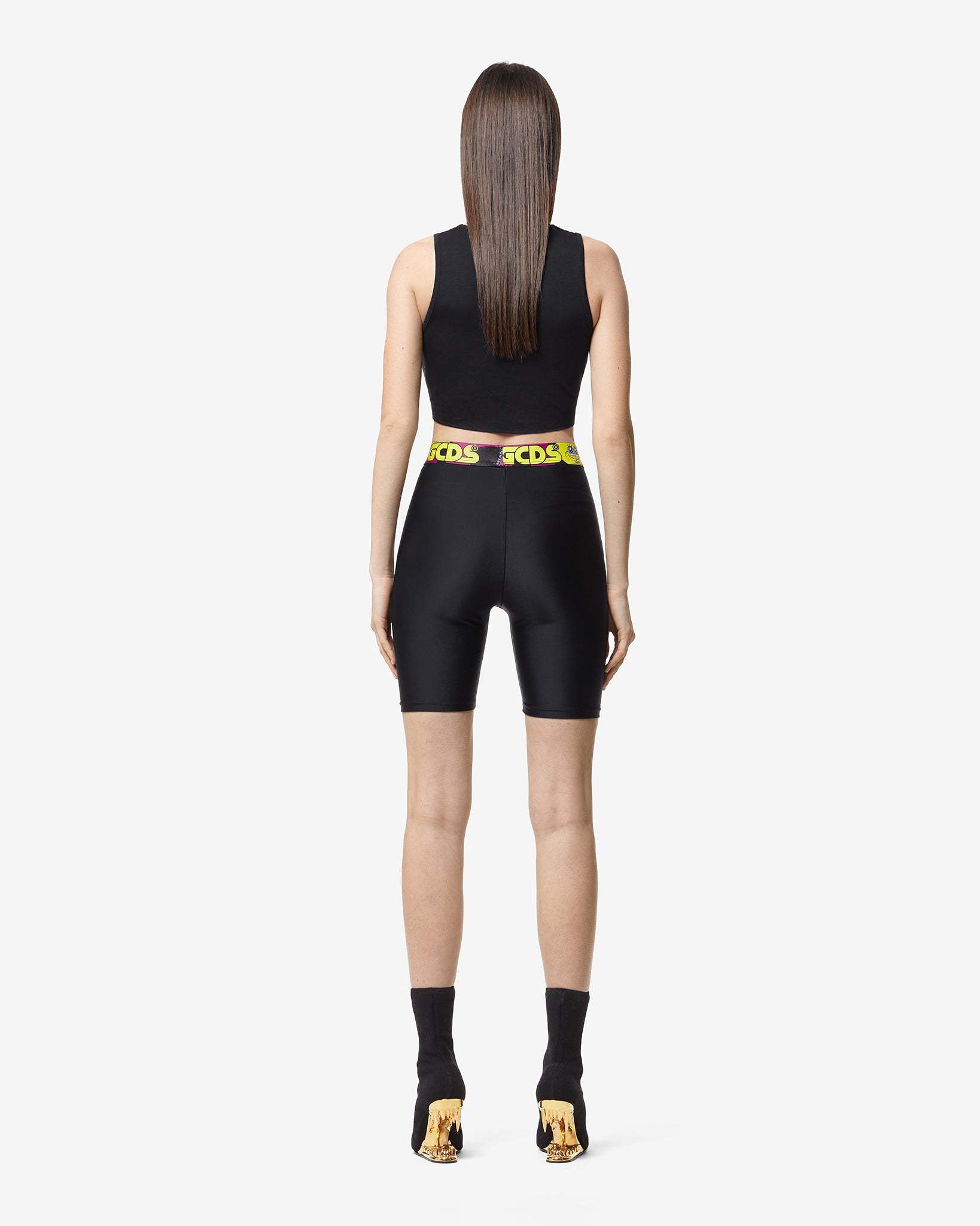Gcds Knee-high Legging Shorts In Black