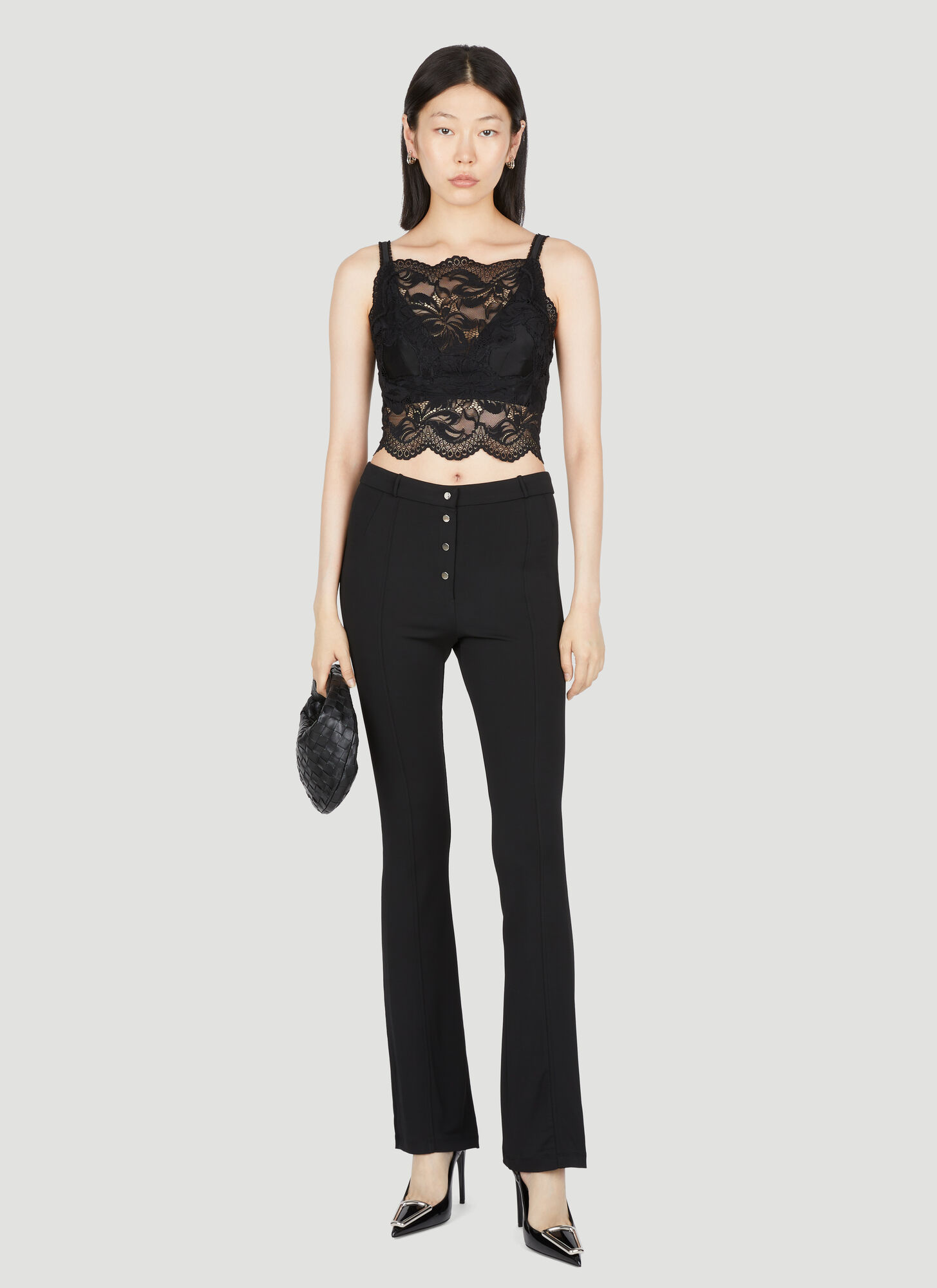 Rabanne Flare Button Pants In Black