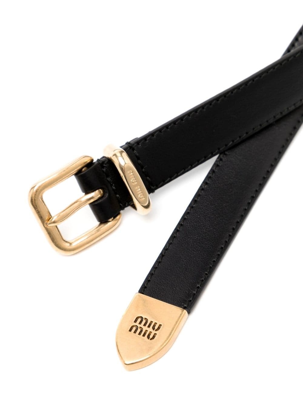 Miu Miu Logo Belt In Black