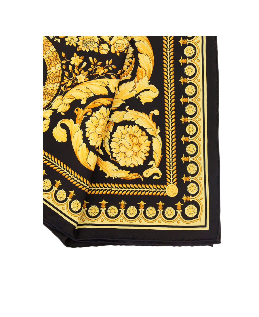 Versace Baroque-pattern Scarf In Yellow