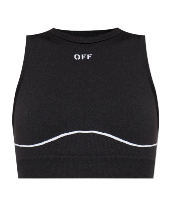 Off-white Off White Women Black Seamless Activewear Top In Black