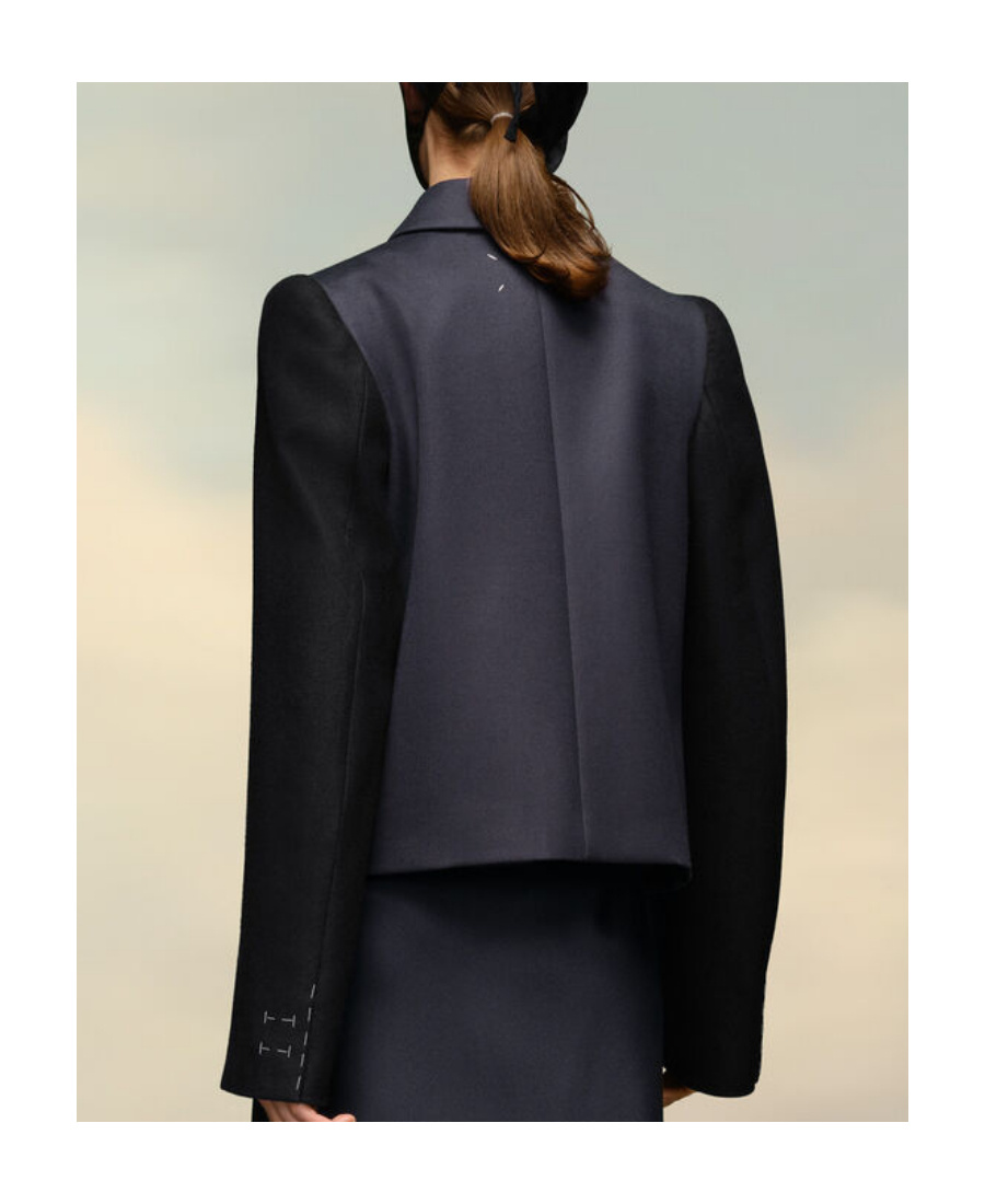 Maison Margiela Buttoned-up Wool Jacket In Black