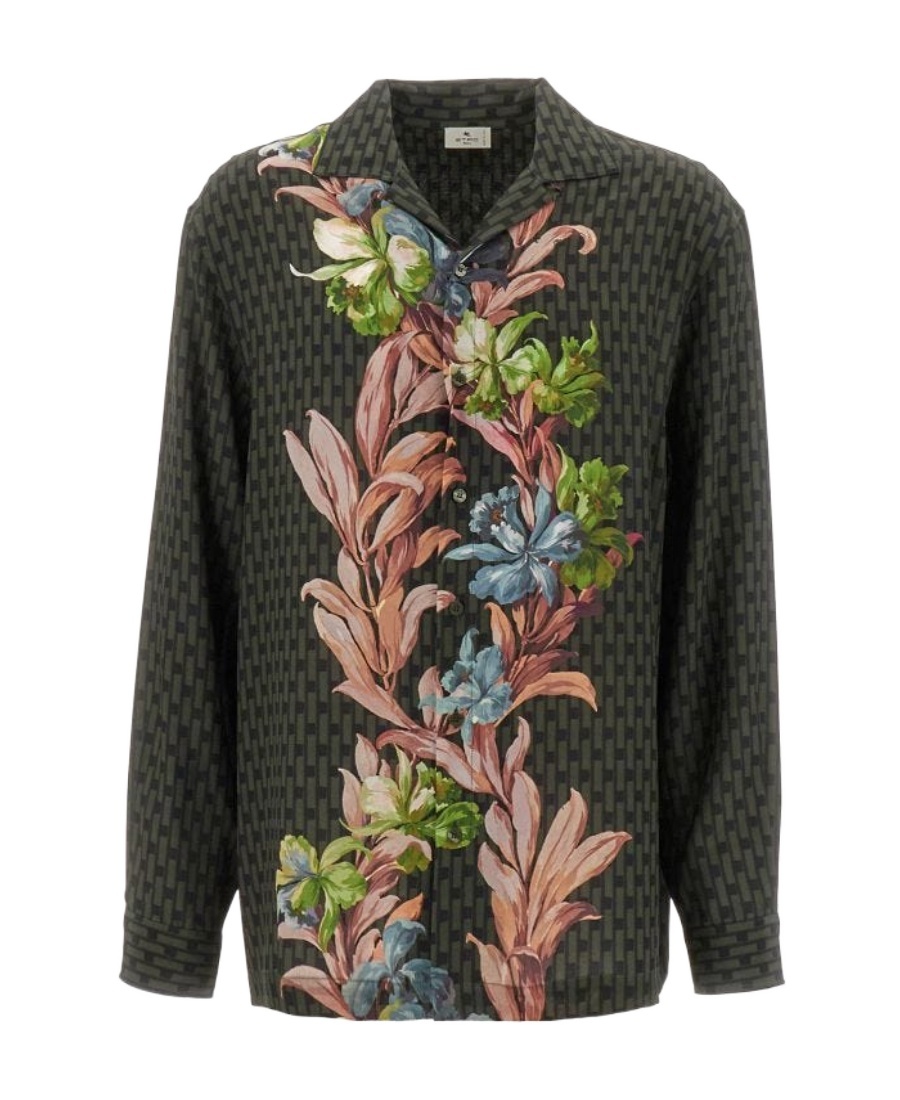 Etro Floral Print Long-sleeved Shirt In Multicolor