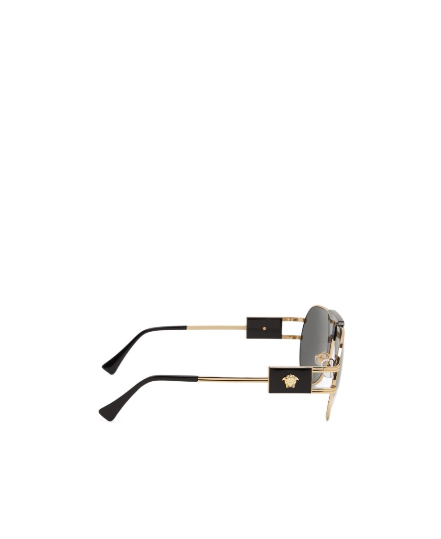 Versace Logo Sunglasses In Gray