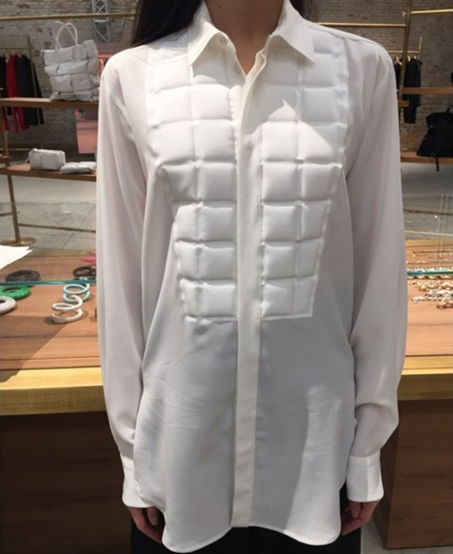 Bottega Veneta Padded-detail Long-line Shirt