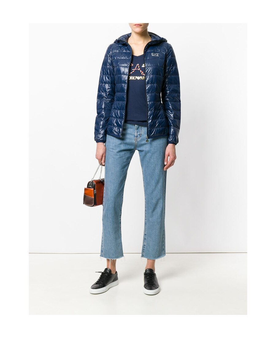 EA7 LOGO PRINT PUFFER JACKET