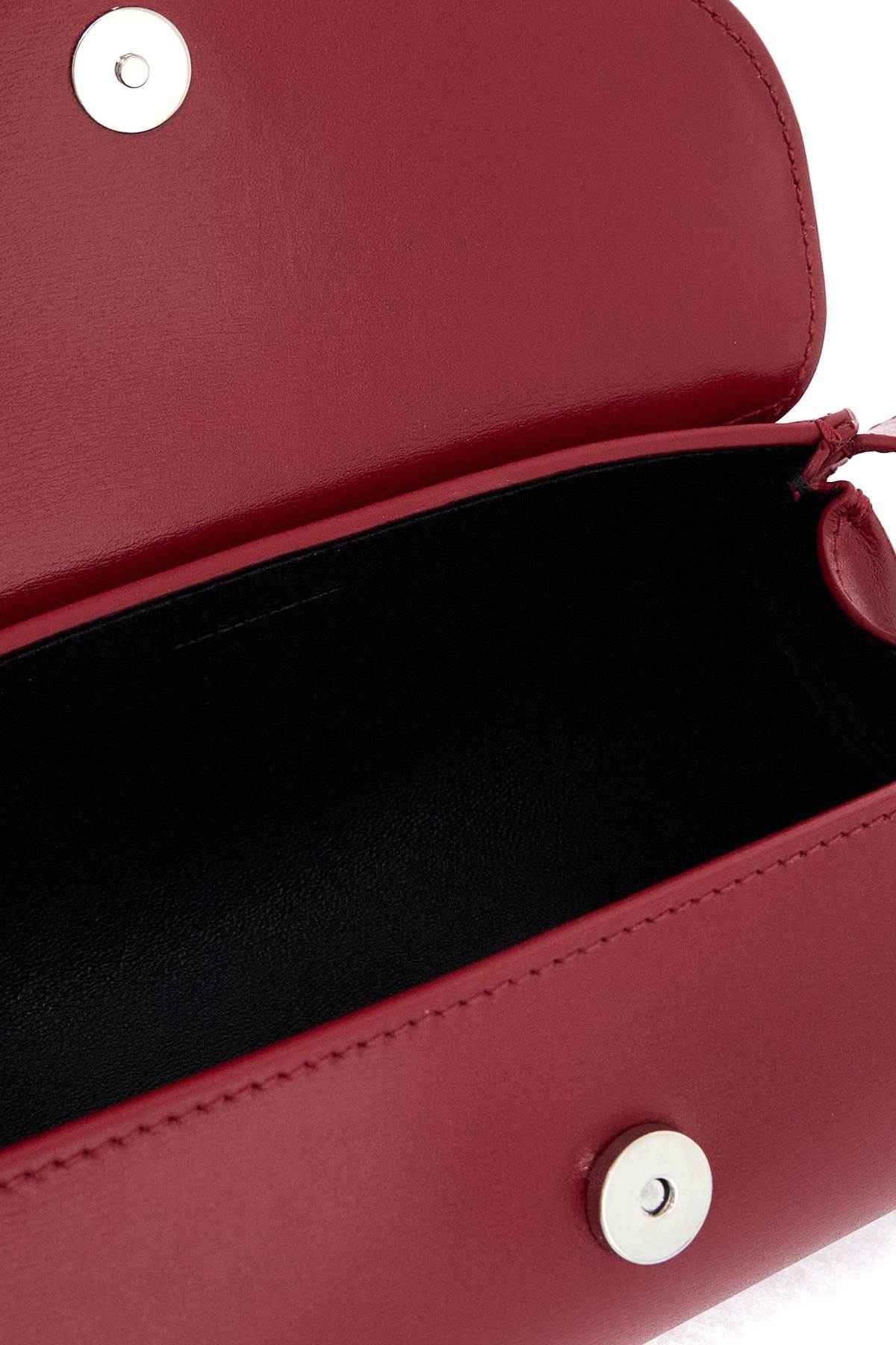 Jil Sander Cedar Red Mini Cannolo Leather Crossbody Bag In Red