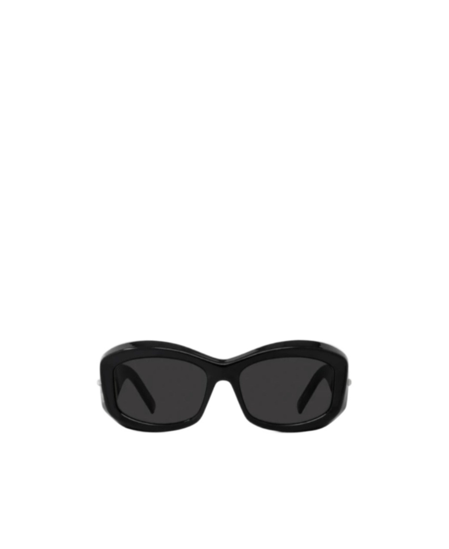Givenchy Engraved-logo Rectangular-frame Sunglasses In Black