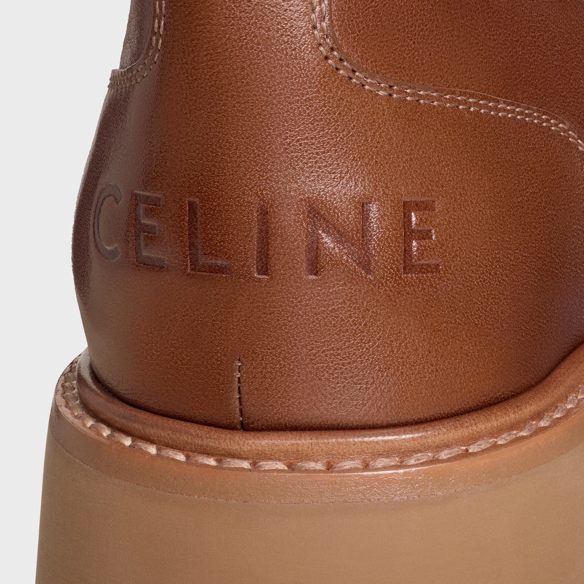 Celine Triomphe Derbies  In Calfskin In Brown