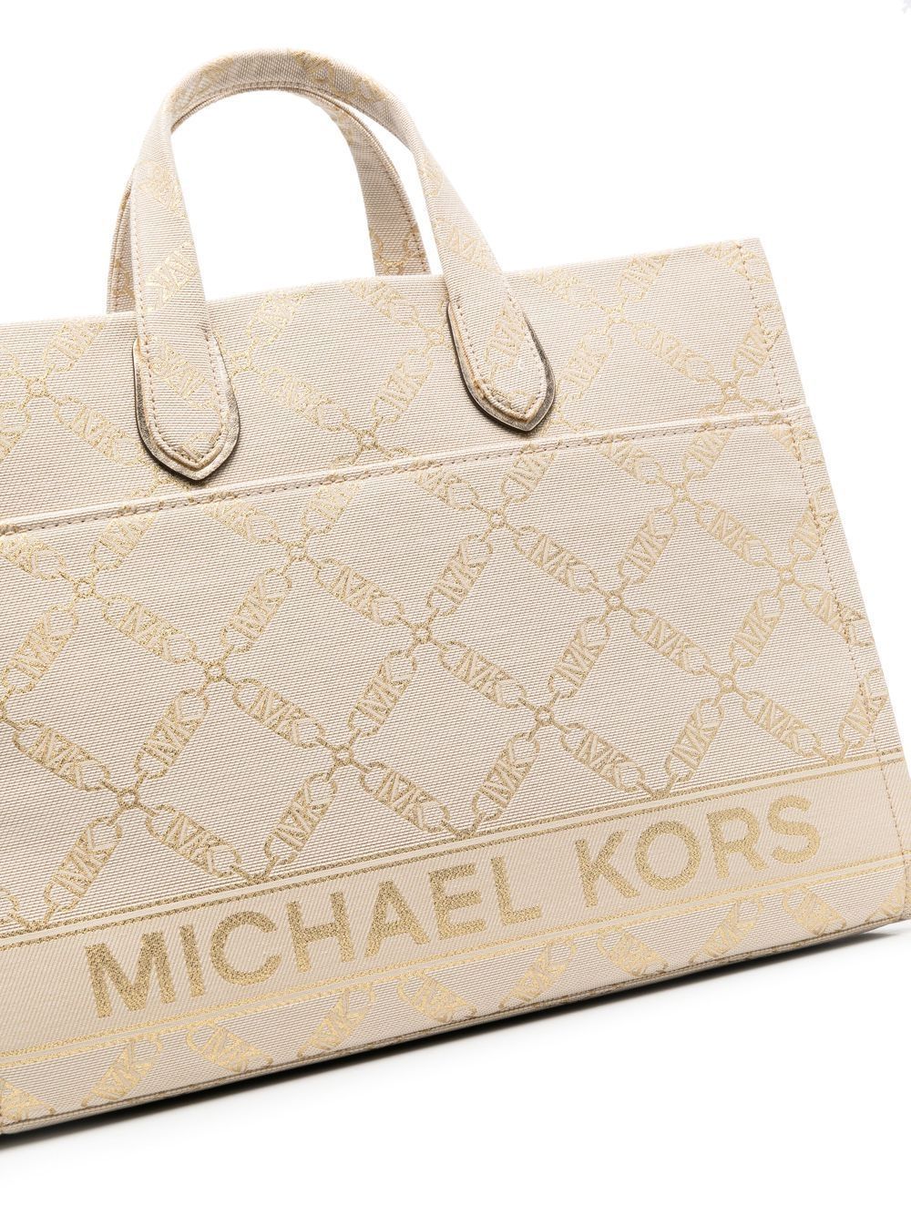Shop Michael Michael Kors Logo-print Tote Bag In Nude