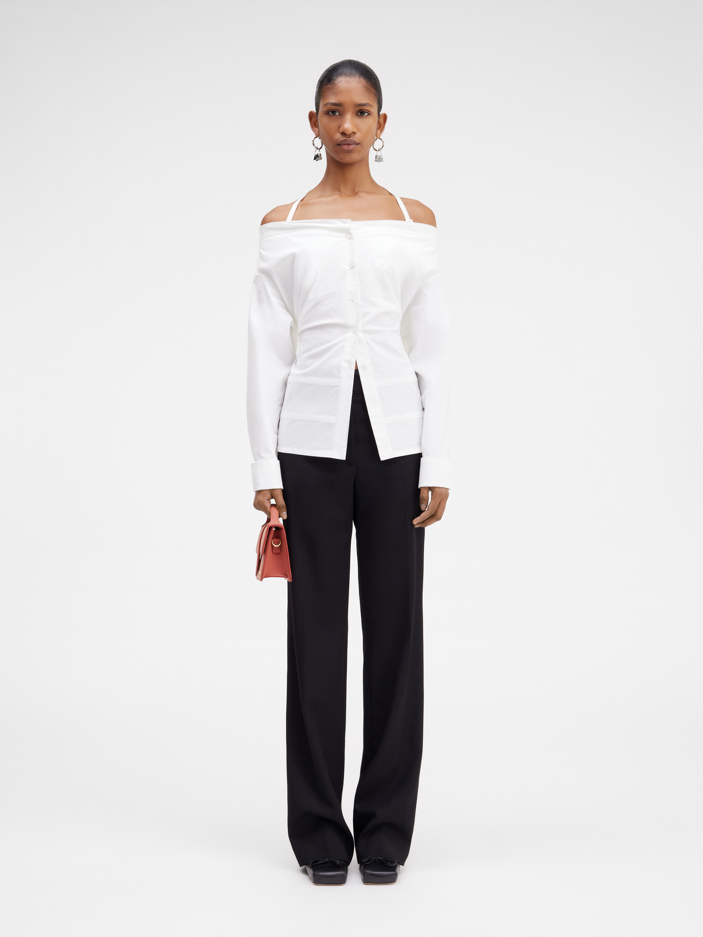 Jacquemus La Chemise Peplo Blouse In White
